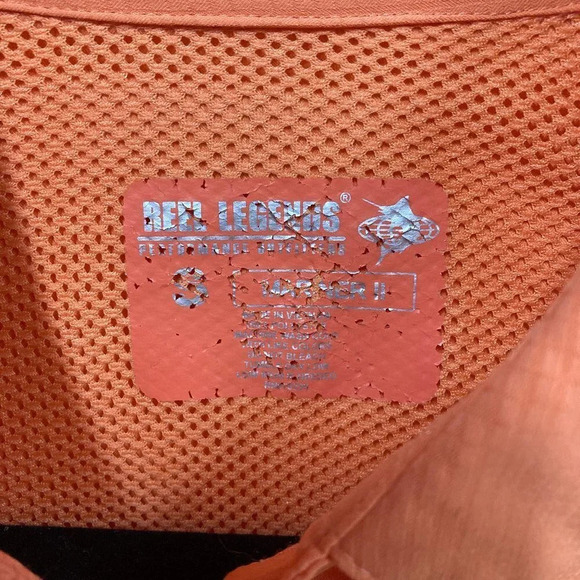 Reel Legends Coral Orange Vented Button-front Fishing Performance‎ Shirt, Small - Picture 2 of 9
